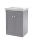 image 1 of Balterley Swynnerton Traditional 2 Door Floor Standing Vanity Unit with Basin, Satin Grey, 600mm