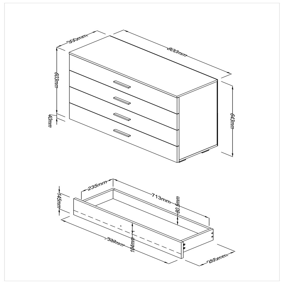 image 1 of Lido, 4 Chest Of Drawers White