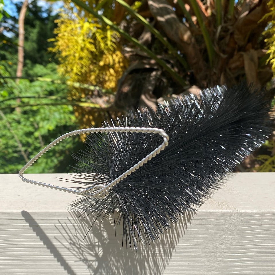 image 1 of 40m Black Gutter Brush Leaf & Moss Guard Protection with Set of 8 Downpipe Plugs