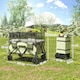 image 3 of Outsunny 180L Folding Garden Trolley Wagon Cart w Extendable Side Walls, Black