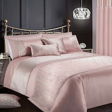 Intimates Vera Foil Printed Duvet Cover & Pillowcase Set Pink | Blush Pink | Single