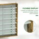 image 4 of HOMCOM 7-Tier Wall Display Cabinet w/ Shelves Glass Doors, Rustic Brown Brown