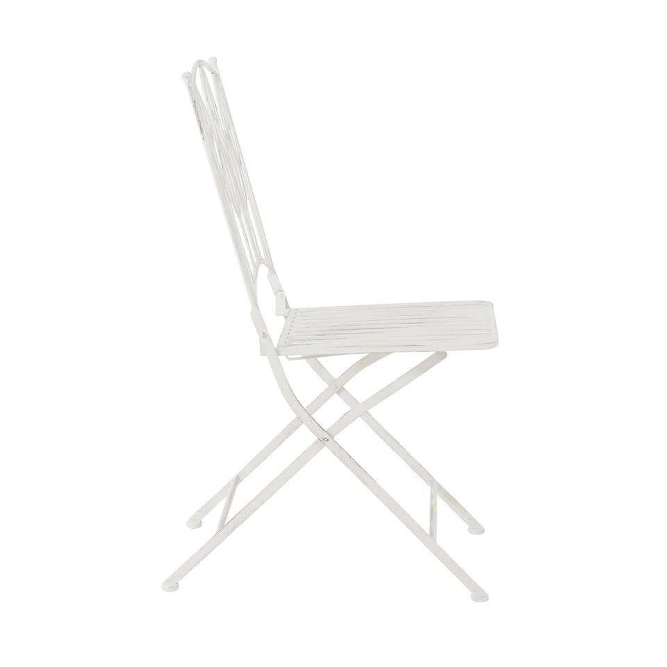 image 1 of Charles Bentley Rustic Metal Garden Bistro Set - Leaf Design | White | White