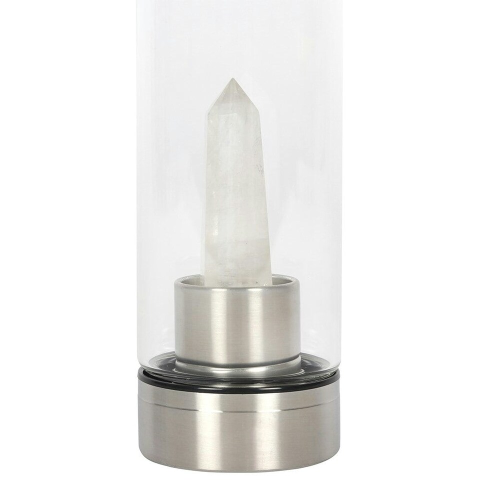 image 1 of Something Different Quartz Water Bottle - Clear/Steel Grey - One Size