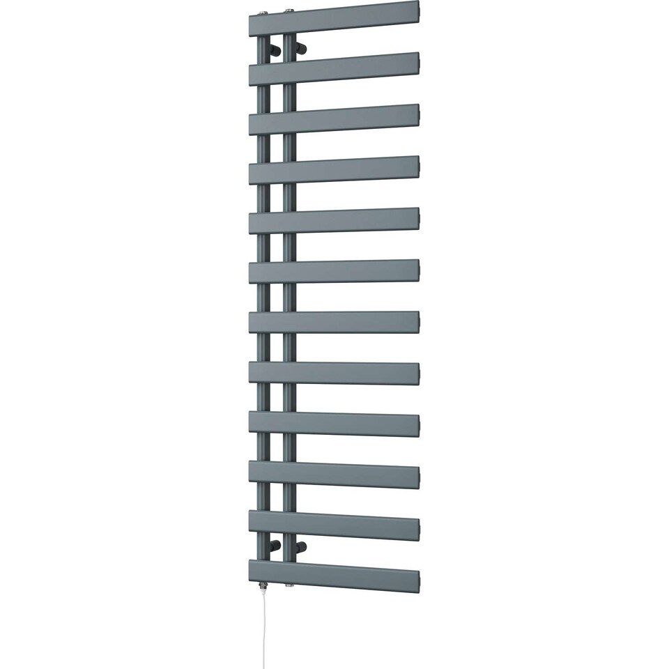 image 1 of Agar Electric Towel Rail Standard Heated Bathroom Radiator - Anthracite Grey (H) 1564mm x (W) 500mm - 600W