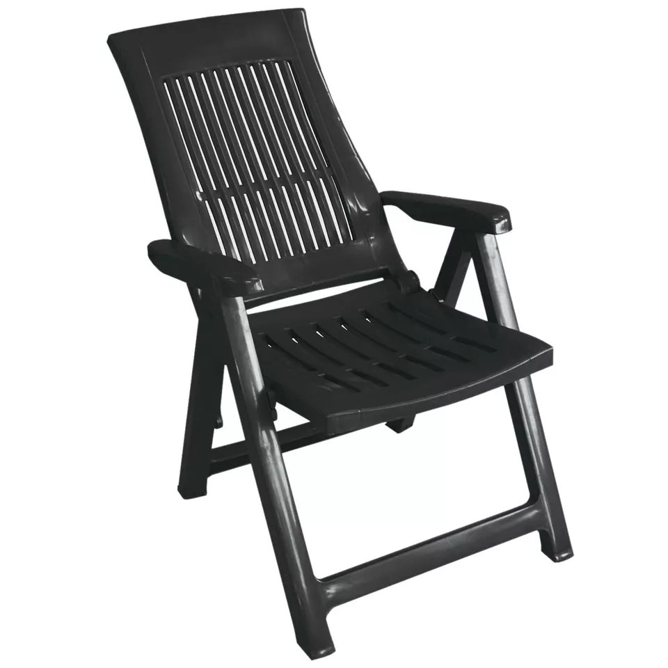 image 1 of 5-Position Foldable Lounge Chair | Black | Anthracite & Set of 1 | Not provided | 1