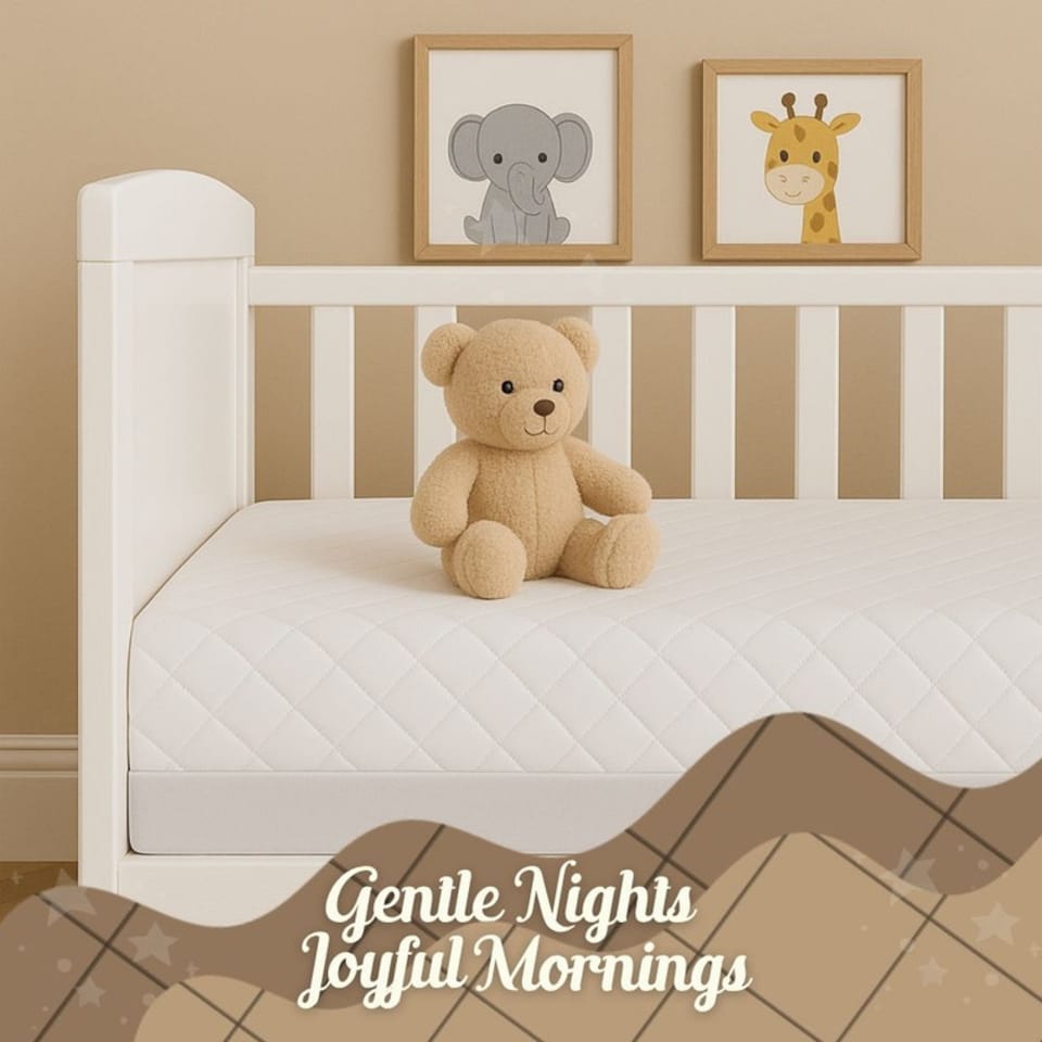 image 1 of Opulent Home Cot Bed Mattress Waterproof Anti-Allergy Baby Mattress Cover for Newborns - White