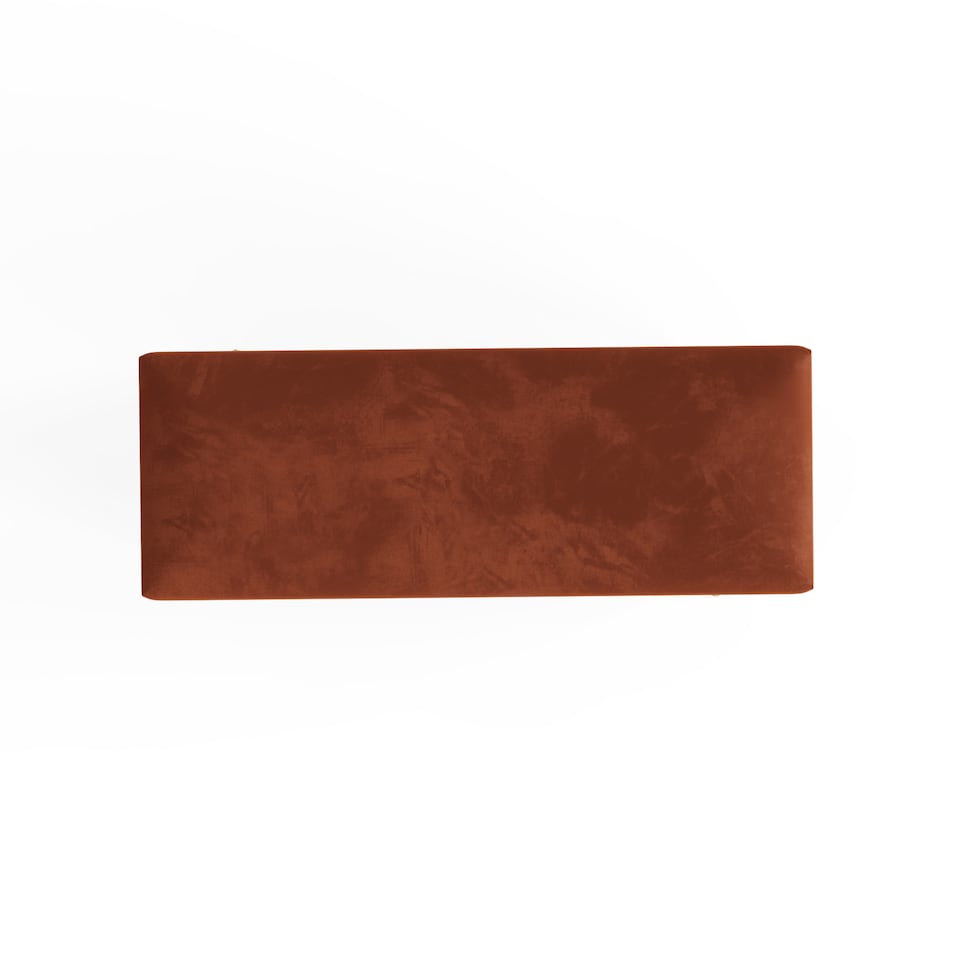 image 1 of Mystica Velvet Storage Ottoman | Orange | Russet