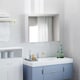 image 8 of HOMCOM Bathroom Mirror Cabinet Wall Mounted, 80 x 15 x 60 cm, White
