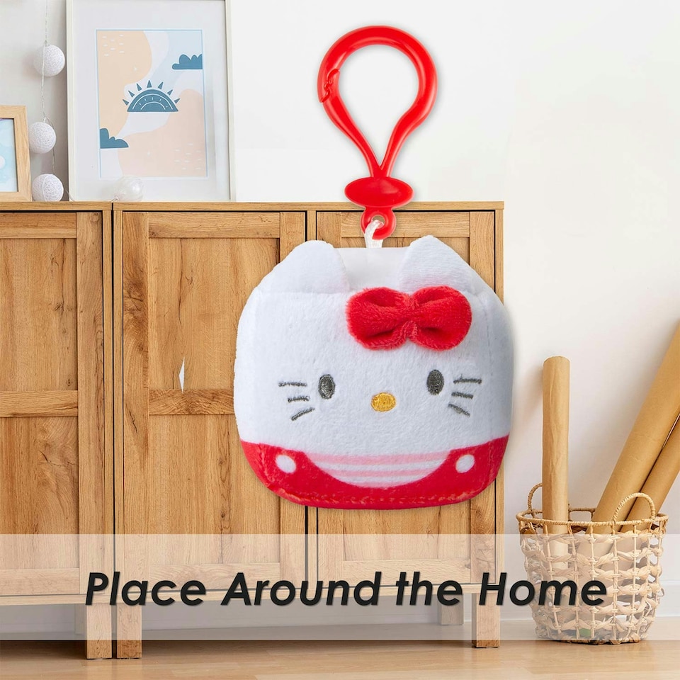image 1 of Hello Kitty Soft Toy Cubeez Plush Red Cute Plush Huggable Cuddly 7cm Red