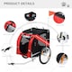 image 2 of PawHut Pet Bicycle Trailer Dog Cat Bike Carrier Water Resistant Red Outdoor