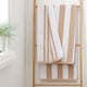 image 1 of Bianca Reversible Stripe Cotton Jacquard Bath Sheet | Cream | Natural | Bath sheet