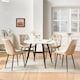image 10 of SONARA White Marble Round Dining Table and 4 Velvet Chairs Set Modern 4 Seater for Dining Room