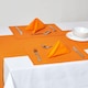 image 2 of Homescapes Cotton Plain Orange Pack of 2 Placemats | Orange | One Size | 2