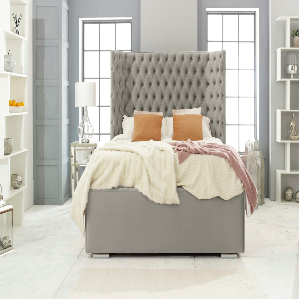 Philly Plush King Bed Frame - Grey