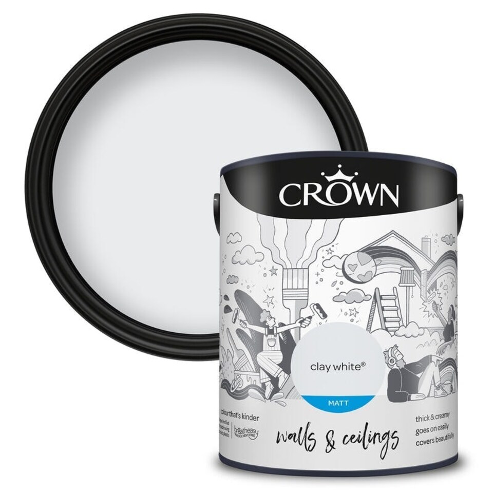 image 1 of Crown Matt Emulsion Clay White 5L