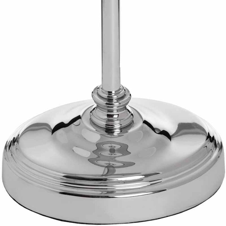 image 1 of Florence Chrome Table Lamp - Glass/Metal - L20 x W20 x H52 cm - Cream/Grey/Silver Silver