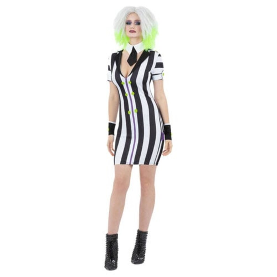 image 1 of Beetlejuice Fancy Dress Costume Ladies Extra Large - UK 20-22