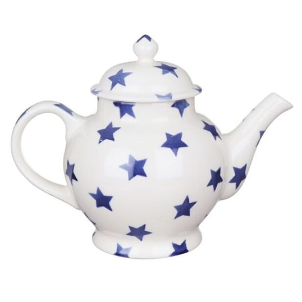 image 1 of Tea Pot: 1.6 Litre Emma Bridgewater Blue Star 4 Mug Teapot Boxed, Ceramic