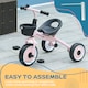 image 7 of AIYAPLAY Baby Trike, Toddler Tricycle with Adjustable Seat, Basket, Bell, Kids Tricycle for 2-5 Years Old, Pink