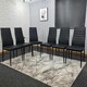 image 5 of Dining Chairs Set of 6 Black Leather Kitchen Chairs Black