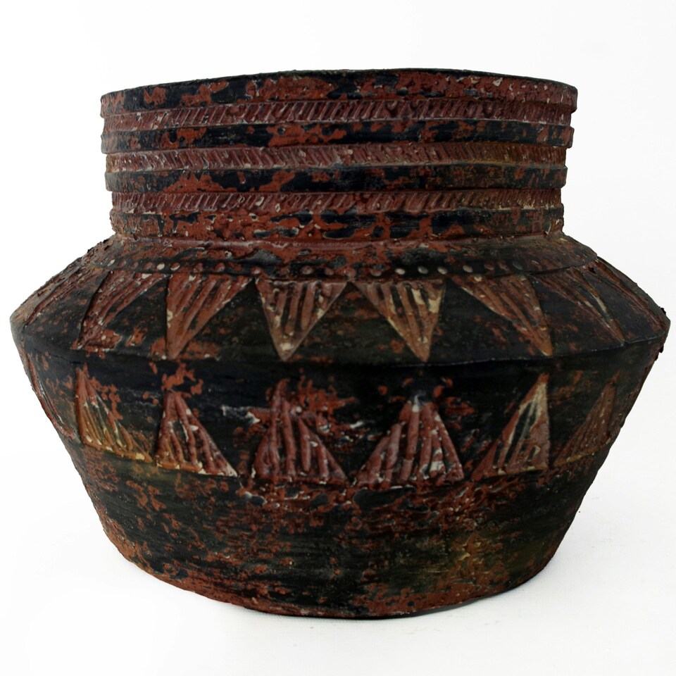 image 1 of Planters Plant Pots Aztec Inca Planter 22cm x 34cm Brown