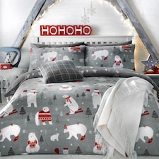 Bedlam Polar Bears Duvet Cover Set Silver