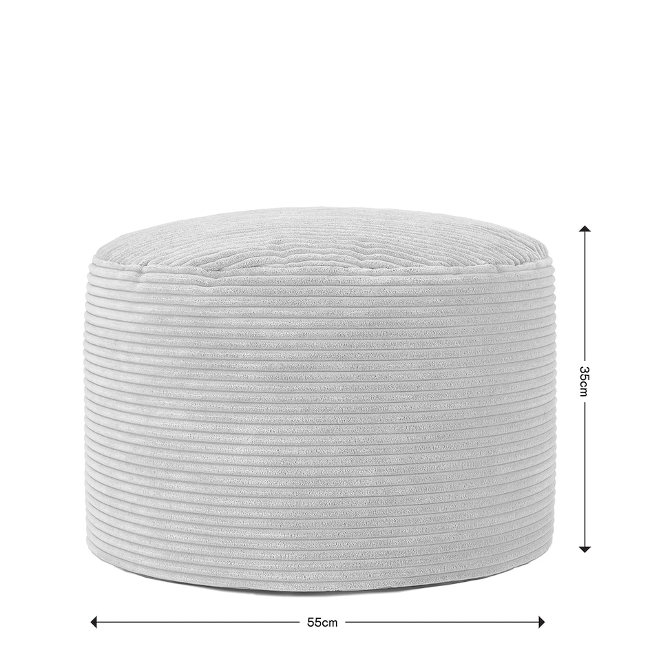 image 1 of icon Milano Jumbo Cord Round Footstool Bean Bag, Dawn Pink