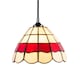 image 2 of Traditional Red and Amber Stained Glass Tiffany Pendant Lighting Shade | Red