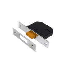 Yale Essentials 3 Lever Chrome Deadlock - Black/Silver - One Size