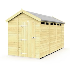 7 x 14 Feet Apex Security Shed - Single Door - Wood - L417 x W214 x H217 cm | Brown