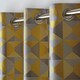 image 2 of Scandi Ring Top Lined Curtains - 117cm x 229cm - Ochre/Silver