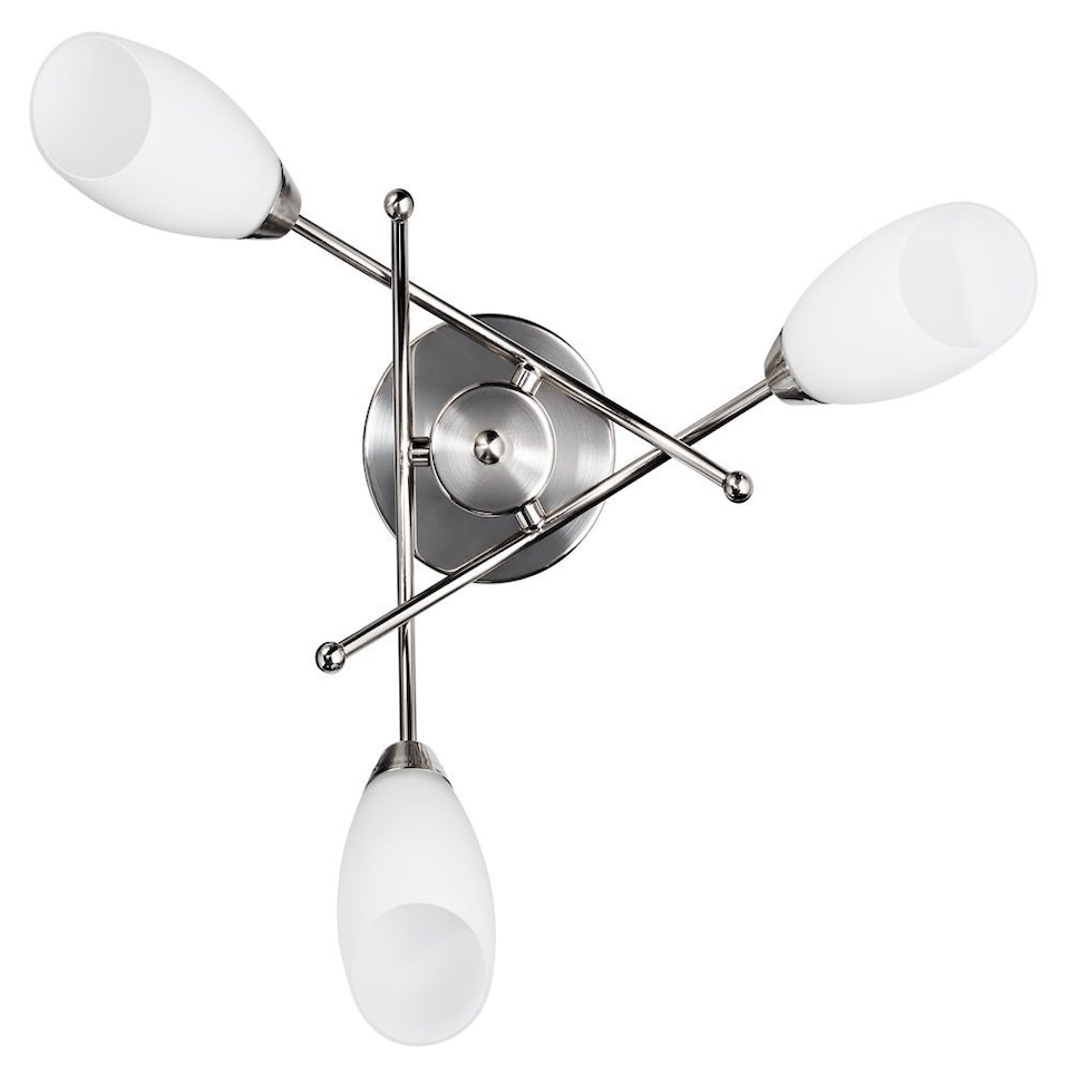 image 1 of Contemporary 3 Arm Brushed Satin Chrome Ceiling Light Fitting