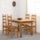 image 3 of Corona 5 feet Dining Set - Distressed Waxed Pine Brown