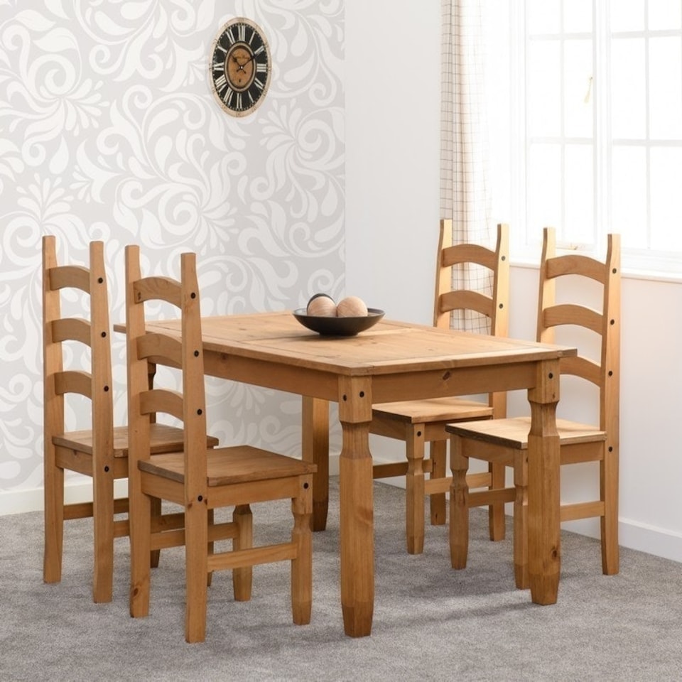 image 1 of Corona 5 feet Dining Set - Distressed Waxed Pine Brown