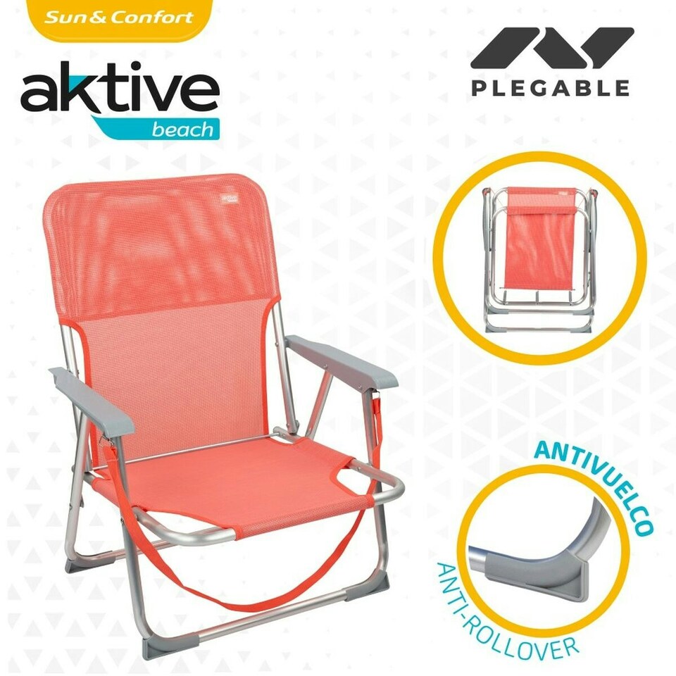 image 1 of Folding Chair Aktive Flamingo Coral 44 x 72 x 35 cm (4 Units) N/A