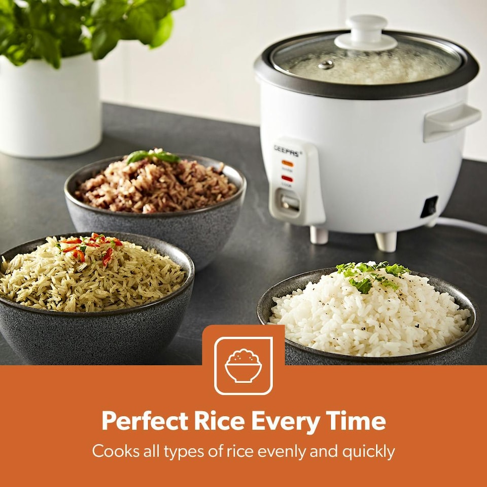 image 1 of GEEPAS 300W Rice Cooker & Steamer with Keep Warm Function, 0.6L