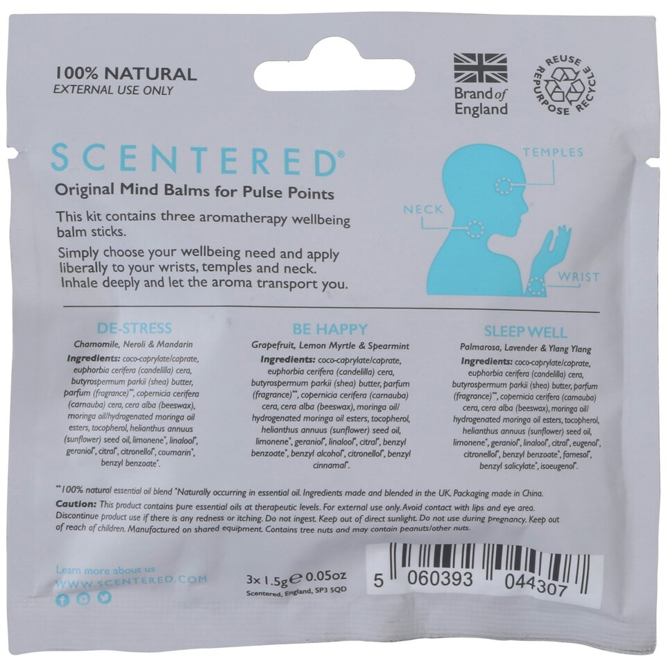 image 1 of Scentered Feel Great Grab and Go Travel Balms (DESTRESS, HAPPY, SLEEP WELL)