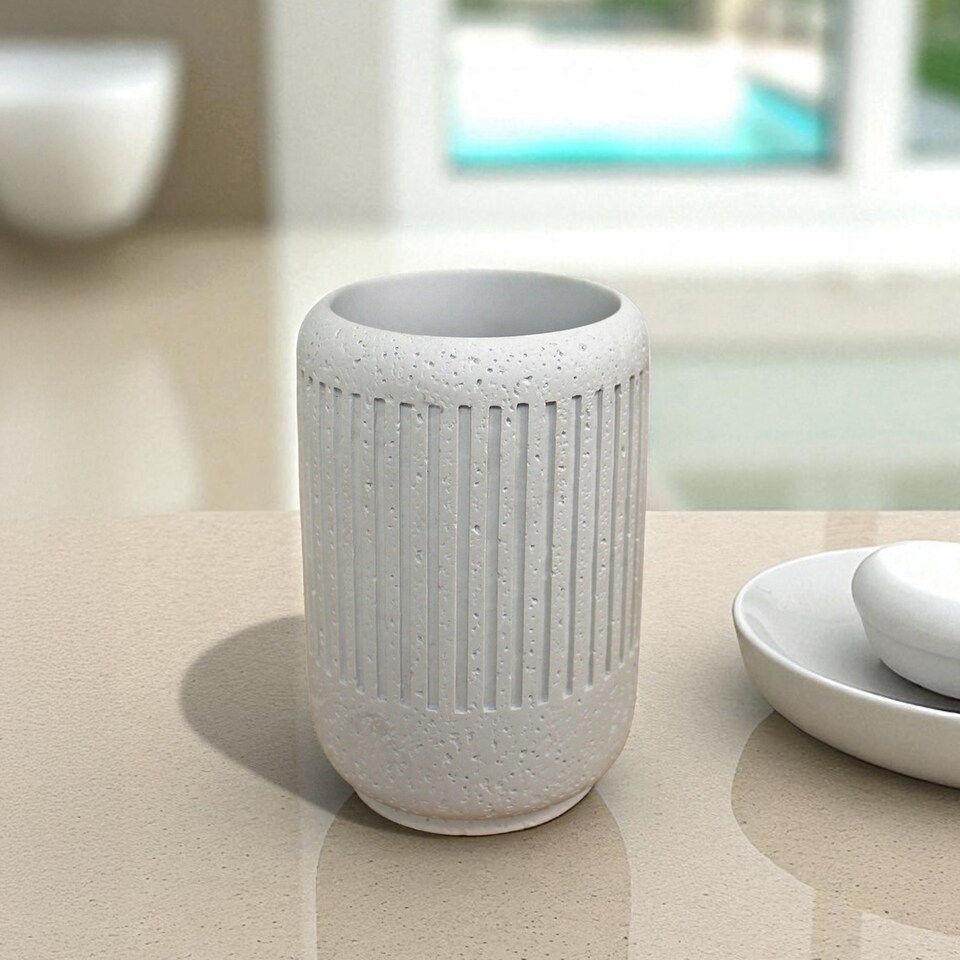 image 1 of Showerdrape Alexandria Concrete Tumbler | Cream | 1