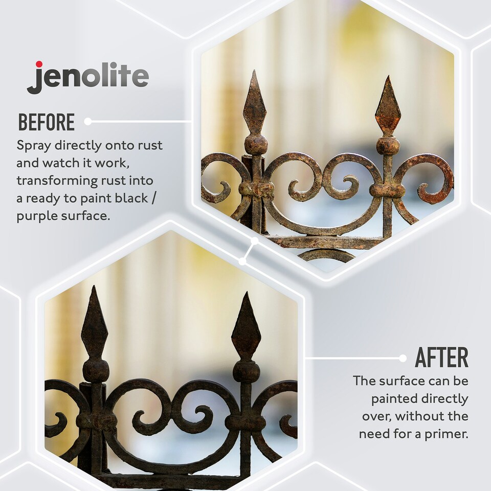 image 1 of Jenolite Ready to Paint Rust Converter Spray - 400ml - 2-Pack