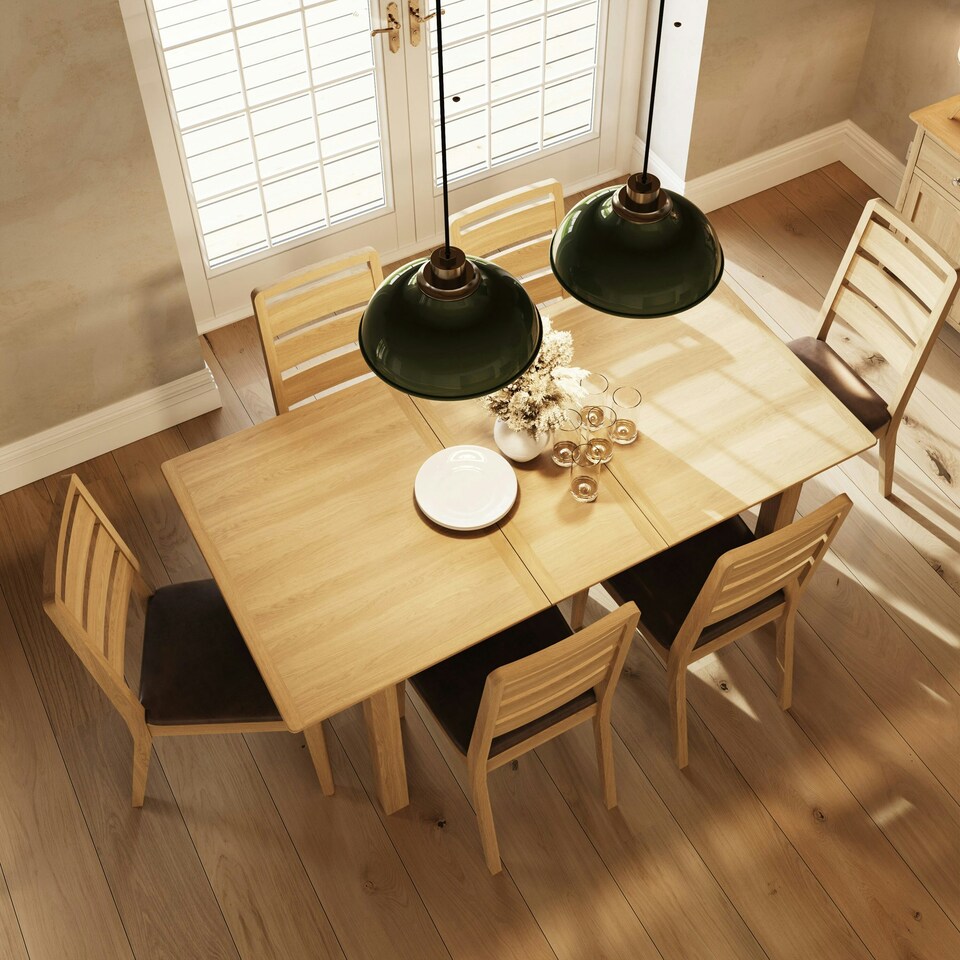 image 1 of Taberno Oak Large 1.4M Extending Dining Table Natural Orange