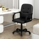 image 2 of COSTWAY Leather Office Chair PU Upholstered Swivel Chair Black
