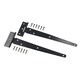 image 1 of 10" (250mm) Heavy Duty T Tee Hinges for Doors + Gates with Fixing Screws 2pc Black