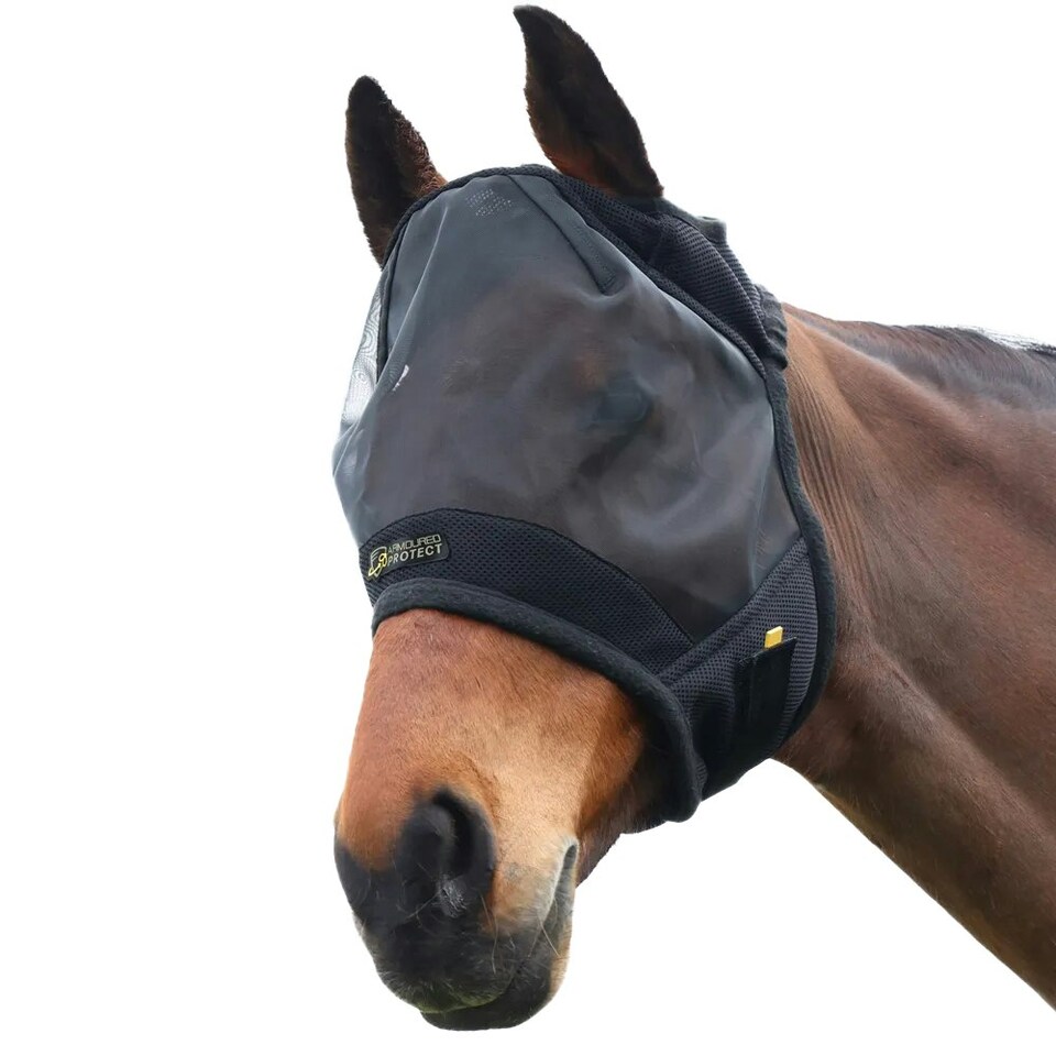 image 1 of Hy Armoured Protect Fly Mask Without Ears - Black - Full