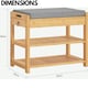 image 8 of Wooden Shoe Storage Bench With Hidden Drawer & Cushioned Seat Brown