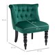image 3 of HOMCOM Velvet Accent Chair Tufted Wingback Chair w/ Rubber Wood Legs Dark Green