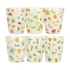 Cartoon Bugs Small Ceramic Childrens Plant Pot - Set of 6