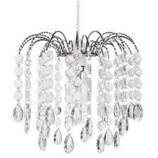 Contemporary Waterfall Pendant Shade with Transparent Acrylic Droplets and Beads | Clear | Transparent | 1