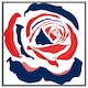 image 4 of Red & blue rose print (Picutre Frame) White | M