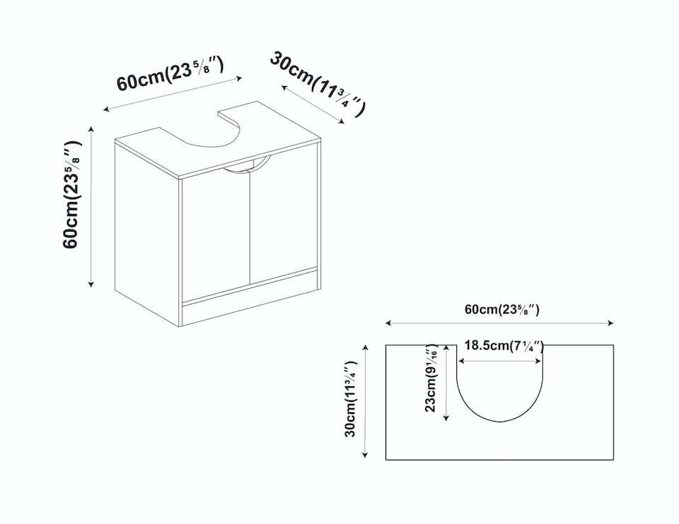 image 1 of Bathroom Sink Cabinet with Full Pedestal | Grey | 14 x 32 x 64 | 1